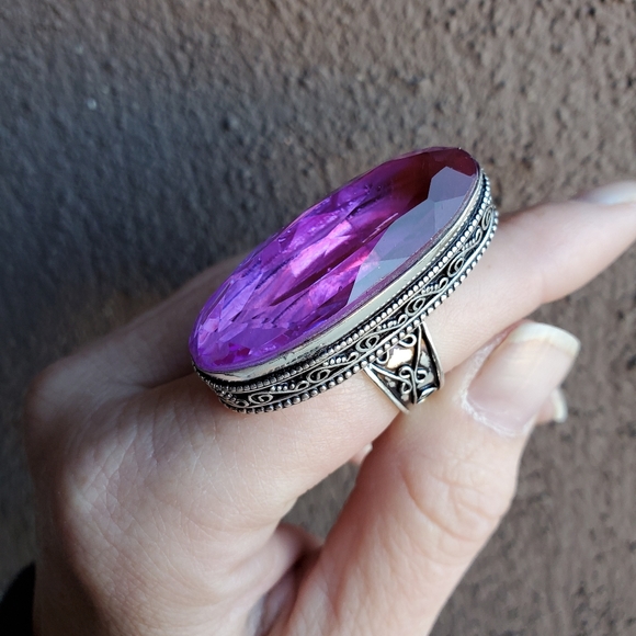 New Huge Iolite 925 Silver Statement Ring. - Picture 4 of 15